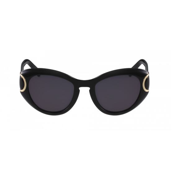 Salvatore Ferragamo SF818S 001 54 21 Classic Black/ Gold Oversized Sunglasses - Picture 1 of 11